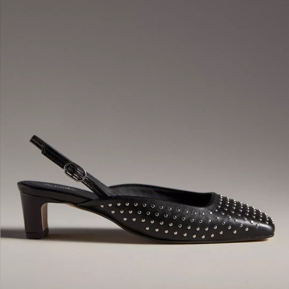 ALOHAS Black Studded Heels Sz 35